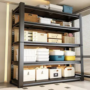 Heavy-Duty, Adjustable 5-Tier Metal Shelving Unit, Ideal for Warehouses, Garages, and Basement Storage—Commercial/Residential Carbon Steel Shelving, Industrial-Grade, Versatile and Practical