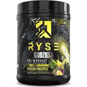 RYSE Godzilla Pre-Workout - High Stim Energy with 400mg Caffeine – Clinically Dosed Pump & Focus Blend – 25 Servings