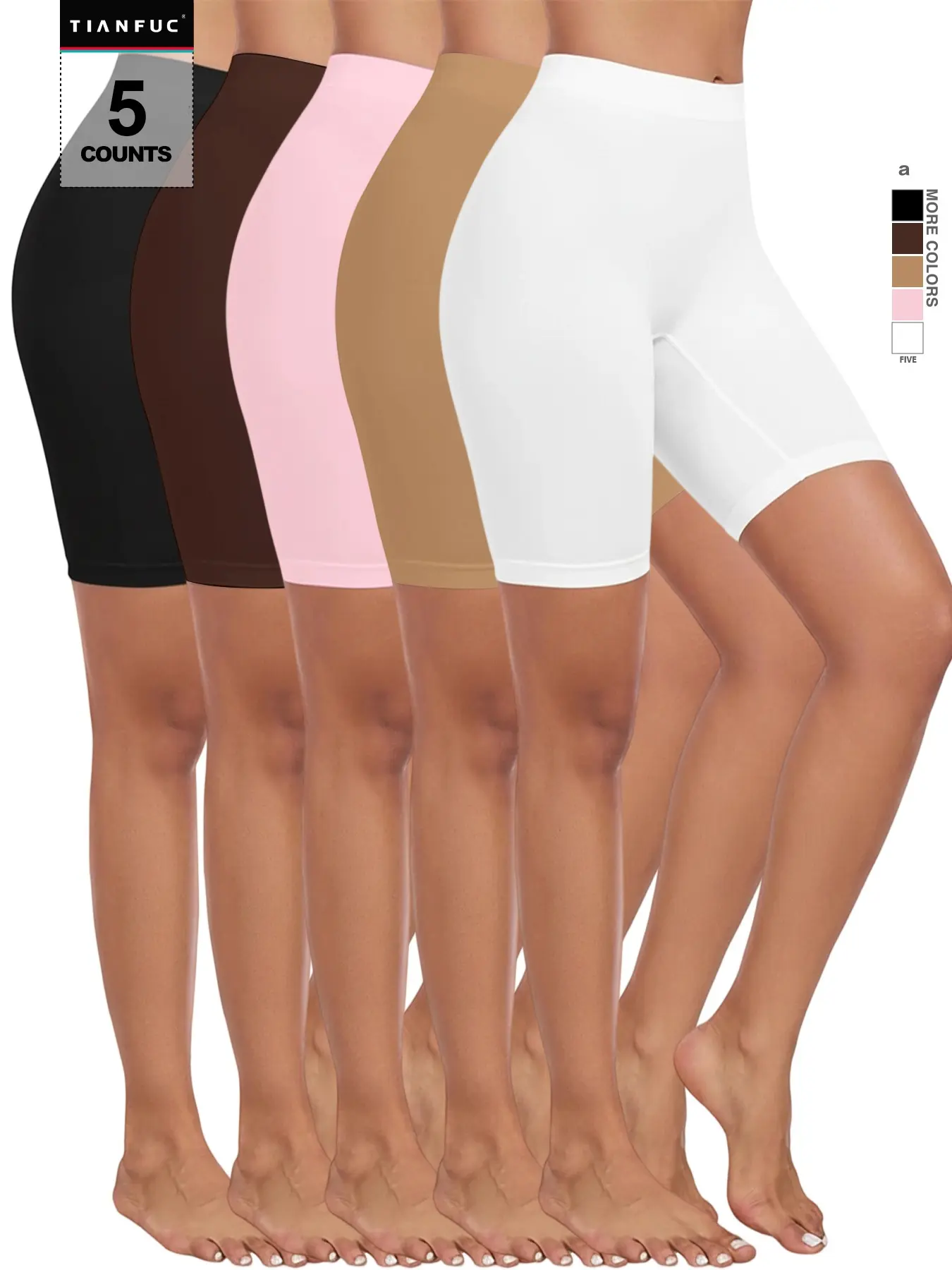 Women's Slip Shorts for Under Dresses, High Waist Underbriefs, Seamless Smooth Flat Anti-Chafing Breathable Stretch Boyshorts, Basic Womenswear Underwear Panties Under Shorts