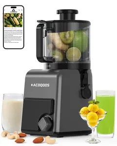 ACOQOOS Masticating Juicer, 6.5-inch Extra-Large Feed Chute Cold Press Juicer machines, 3-in-1 Functionality (includes sorbet and nut milk making), BPA-Free, Easy to Clean and Dishwasher Safe, 100oz, Graphite Gray
