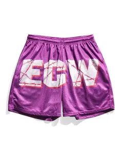 WWE ECW Wrestling Shorts Men Vintage Retro Street Style Casual Summer Gym Sports Loose Fit Comfortable Wrestling Mesh Shorts Unisex Athletic Wear Trendy Fashion