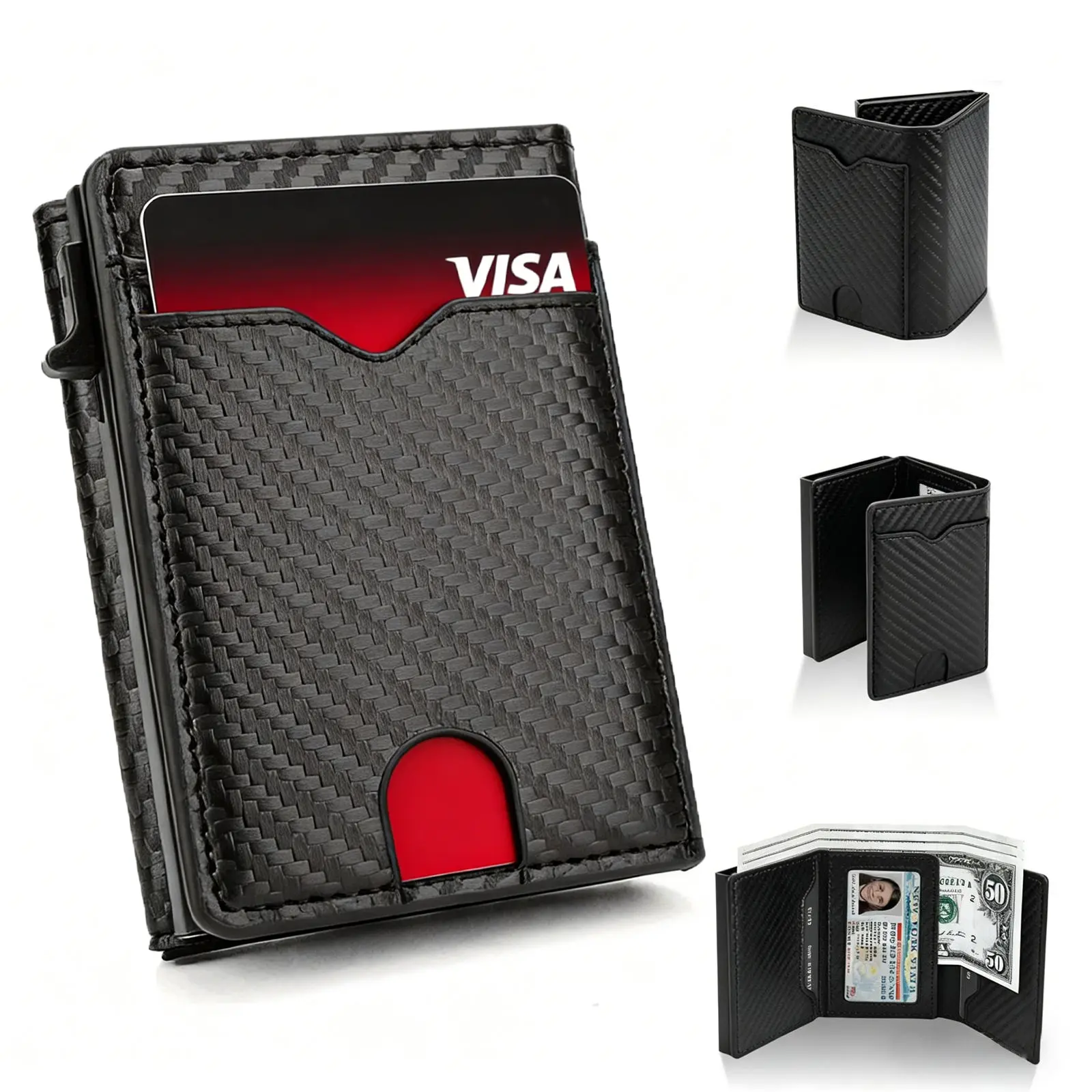 Upgrade Wallet for Men with RFID Blocking,Bifold 6-9 Card Capacity Credit Card Holder with ID Window&Cash Slot for Men