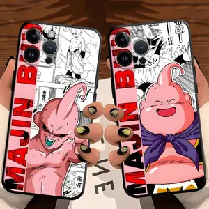 Case for iPhone  Max 17Air 15 16 14 Plus 13 12  17 Pro Max Black Soft Phone Cover Dragon Ball Comic Majin Buu