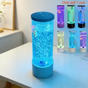 LED Bubble Aquarium Light, USB Color-Changing Nightlight, Silent Desktop Decor, Automatic Color Shift, Ocean Fish Home Decoration Lamp