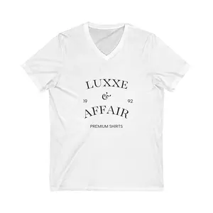 Luxxe Affair Unisex V-Neck Tee, Stylish T-Shirt, Casual Wear, Summer Fashion, Gift for Her/Him, Everyday Comfort
