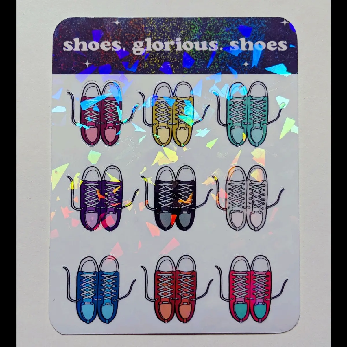 Holographic Sneakers Sticker Sheet