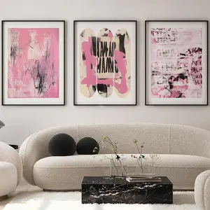 Pink Preppy Wall Art Set of 3, Y2K Room Decor, Dorm Room Decor for College Girls, Pastel Pink Teen Room Decor, Hypebeast Prints Gallery Set