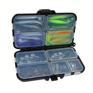 Fishing Lure Kit, 75pcs Fishing Texas Rig Fishing Lure Kit, Portable Fishing Kit for Outdoor Fishing, Fishing Lures Kit, Fishing Gear