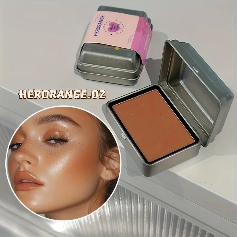Herorange 6-Color Matte Shimmer Facial Blush Palette, Matte Finish, Low Saturation Powder, Waterproof and Long-Lasting, Perfect for Festivals and Valentine's Gifts, Beauty Cosmetics