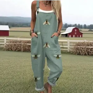 Retro style Ladies | Elastic waist, get up close, flower chicken printing | light green sleeveless whole, casual knitting fabric, suitable for spring, summer and autumn / autumn style