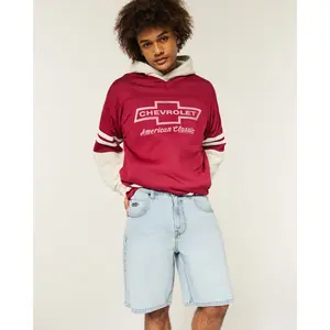 Hollister Light Wash Baggy Jean Shorts