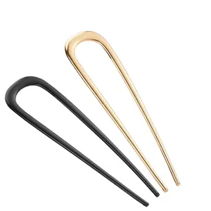 BEoffer French Hair Pin 2PCS Metal Hair Pins for Women Elegant French Twists, Buns and Updos with No Hair Damage, U-shaped French Pin Great Hold and Comfortable Keeps Hair in Place