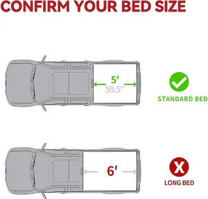 [Fits 2005-2026 Nissan Frontier] 5 Ft Bed, FRP Hard Tri-fold Truck Bed Tonneau Cover