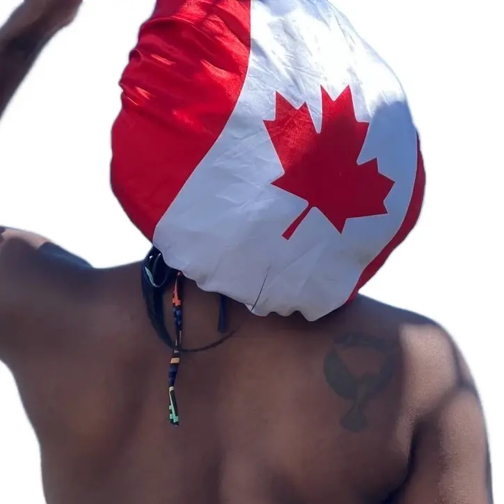 Custom Canadian flag print bonnet-Fashion Accessory