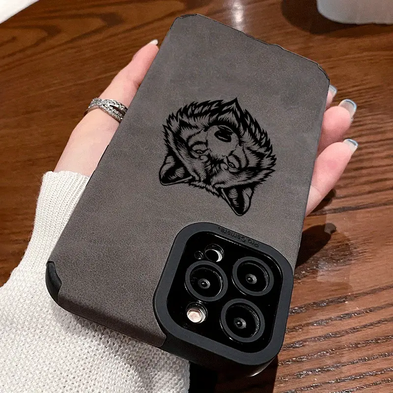 Fashionable phone case with a cool wolf head design. Compatible with iPhone 17/16/15/14/13/12/11/X/XS/XS Max, perfect as a holiday gift for friends, family, or yourself., Cover, Accessories, Smartphone, Cellphone summerwins