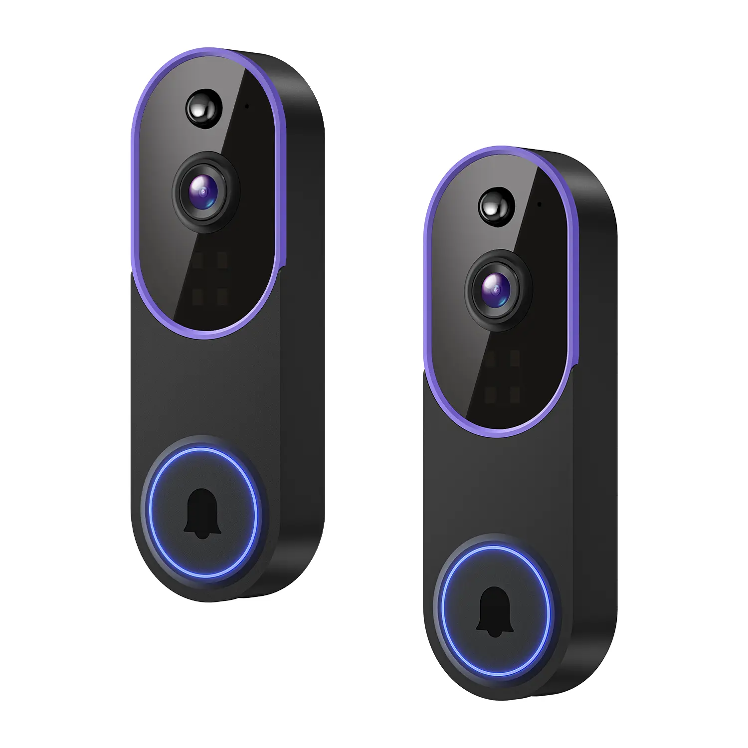 2PC 1080P Wireless Video Doorbell Camera, Al Human Detection, Live View, Cloud Storage, Night Vision, Two Way Audio, Instant Alert, 2.4G WiFi Only, Indoor/Outdoor Surveillance Cam for Home Security System