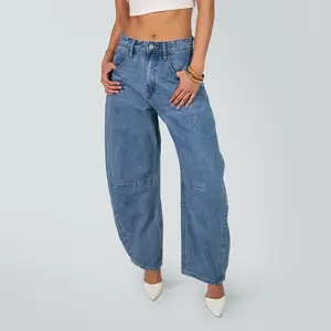 Vogatiques | Blake Non-Stretch High Waist Barrel Jeans Oversized Silhouette Rigid Denim BM003 | BlueMoment