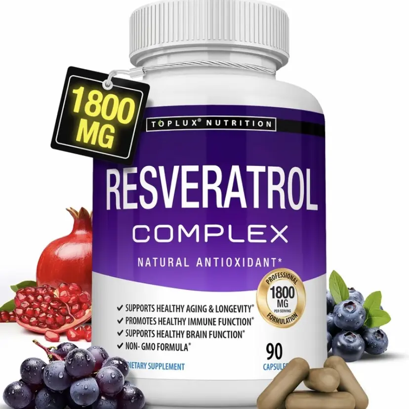 Dietary Resveratrol Supplement, 1800mg Natural Antioxidant-Magnesium Complex for Healthcare Support