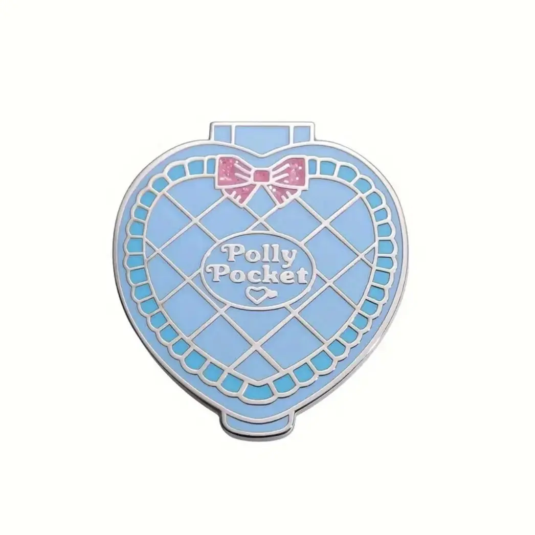 Cute blue heart shape enamel pin