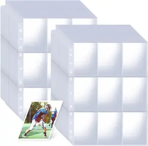 1800 Pockets Card Sleeves Binder Sheets, Double-Sided Trading Card Pages Sleeves, Clear Baseball Card Sleeves for 3 Ring Binder Fit Game Cards, Sports Cards, Business Cards, Coupons