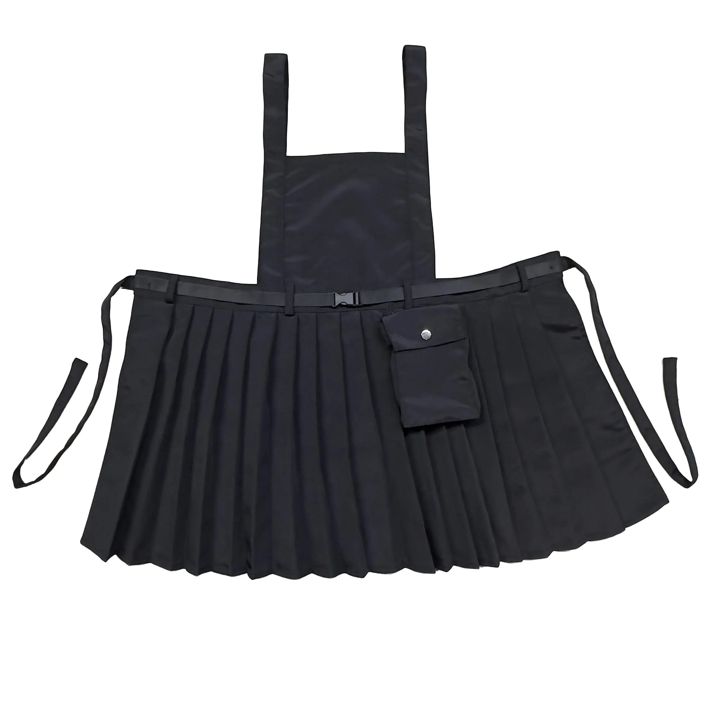 Women's Work Waist Apron with Pockets, Adjustable Straps, Metal Accessories, Fashion Pleated Design, Suitable for Hair Salon and Restaurant, Hairstylist Apron