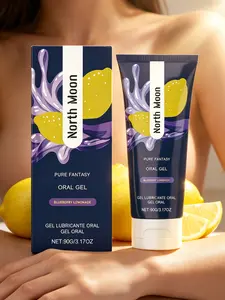 North Moon Water-Based Gentle Lube, Blueberry Lemonade Flavored Oral Gel 90g, Smooth & Long-Lasting Intimate Comfort Cream for Intimate Moments