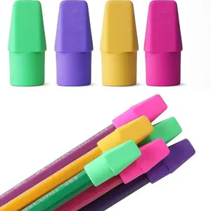30Pcs Bullet Head Rubber Erasers - Caps Shape, Easily Removes Pencil Marks, Fits All Standard Pencils, No Extra Parts, Kids’ Student Stationery, Lala Baby Shower Gift for Mystery Scoop Orders