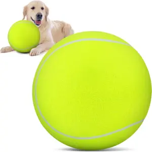Giant 9.5-inch dog tennis ball, large herding ball, suitable for small, medium, and large dogs, ideal for outdoor sports and interactive games.  Does not include air pump or needle (not chewable).
