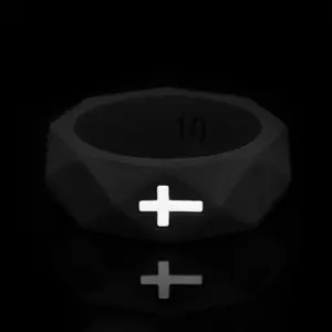 Gemvius Black Faith Ring - High Quality Silicone - Extreme Durability - Ultra Comfort - Active Lifestyle