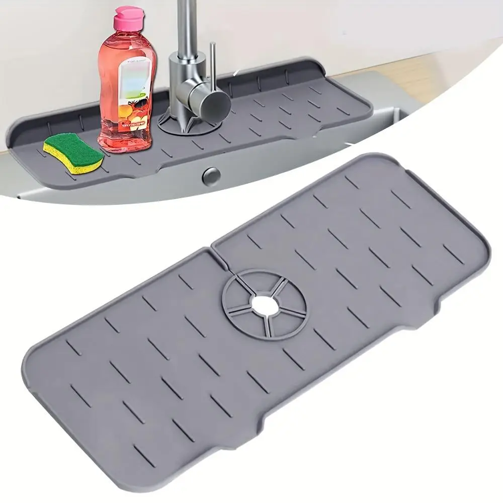 Kitchen Sink Splash Guard, 1 Count Non-slip Faucet Water Catcher, Drip Pad For Kitchen & Bathroom, Kitchen Accessories