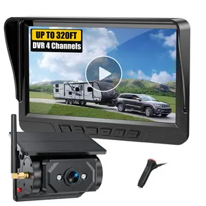 SOARFLY Magnetic RV Backup Camera, Solar-Assisted Power & USB-C Rechargeable Battery, Wireless Setup, 7" HD 1080P with Night Vision & Recording, Install-Free Magnet for Trailer, Truck, 5th Wheel, Camper Wifi Camera