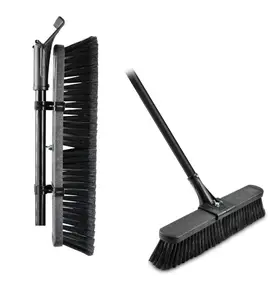 Push Broom 18" Multi Surface Black/Red Steel Handle