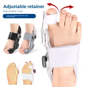 Knob-Adjustable Bunion Corrector Splint, Hallux Valgus Toe Straightener with Support Brace, Day & Night Relief for Big Toe Pain, Overlapping Toes & Foot Alignment
