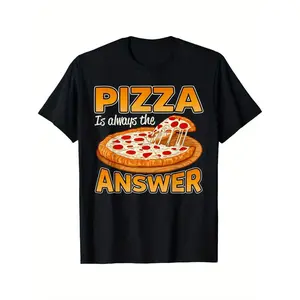 Funny Pizza Lovers Pizza is Always the Answer Mens T Shirt for Daily Wear Gifts