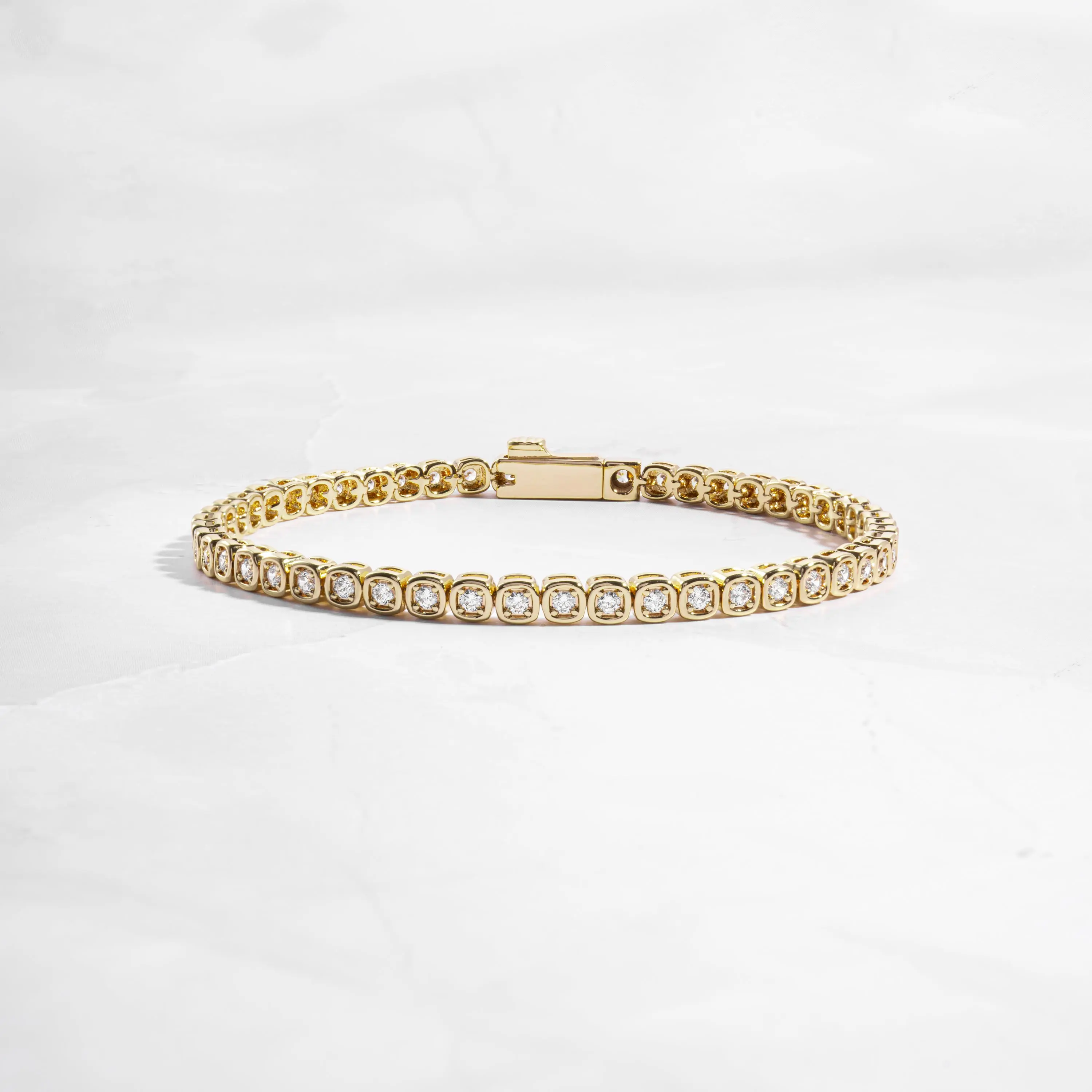 Sami Jewels 14 Karat Gold Plated Tennis Bracelet, Elegant CZ Stackable Jewelry for Women, Hypoallergenic and Handmade, Gold Plated Bracelet, Elegant Jewelry Bracelet