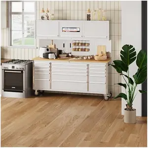 72-Inch Heavy-Duty Rolling Tool Cabinet with 15 Locking Drawers, 3 Cabinets, Steel Frame, Pegboard - Garage Workbench, Workshop Table for Mechanics, Home Garage Organization Storage