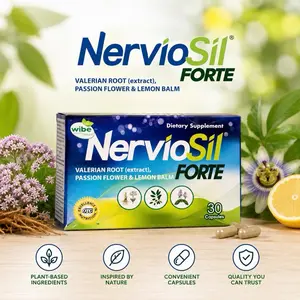 NervioSil Forte Herbal Dietary Supplement Capsules – Valerian Root, Passion Flower & Lemon Balm, 30 Count