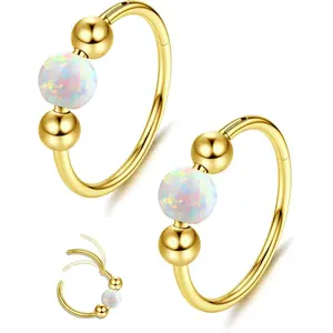 YADOCA 16G/18G/20G Surgical Steel Nose Rings Hoops Women Hypoallergenic Septum Rings Hinged Clicker for Helix Daith Tragus Rook Conch Lip Ring Hoop Cartilage Earring Body Piercing Jewelry 8mm/10mm