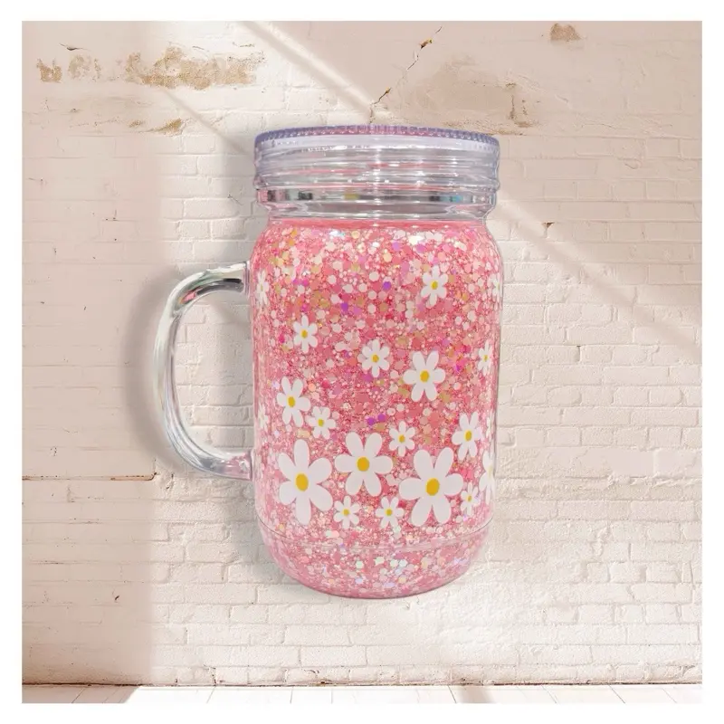 20 OZ PRE-MADE Reusable Mason Jar Tumbler Cup Drinkware