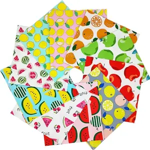 Fat Quarters Fabric Bundles, 10 Pcs 100% Cotton 20” x 20” (50cmx50cm) Precut Quilting Fabric Squares Sheets for DIY Patchwork Sewing Quilting Crafting, No Repeat Design (Fruit Pattern)