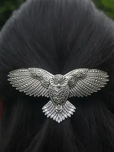 Viking Runes Owl Hair Clip, Vintage Nordic Norway Style Hairpin, Witch Women's Hair Accessory, Amulet Gift for Valentine's Day Mother's Day Birthday, Flat Hair Clips