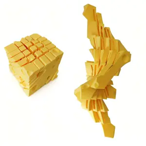3D Printed Cheese Modular Art Relax Cube, Focus Training Aid & Sculpture, Stress Relief Toy for Teens, Therapeutic Building for Ages 14+, Stress Relief Sculptures, Stress Relief Gadgets, Stress Relief Model, Stress Relieving Accessory