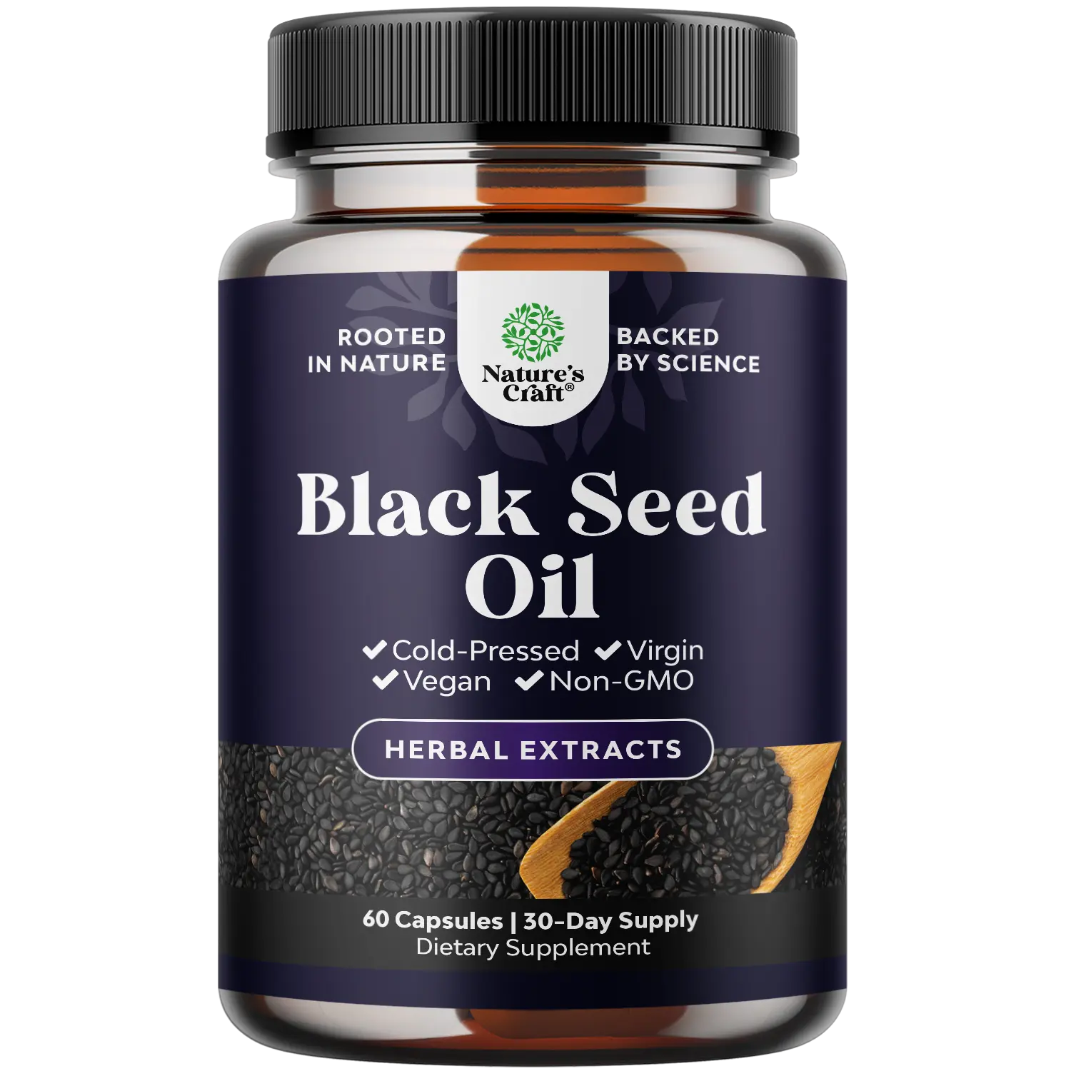 Nature's Craft Black Seed Oil Supplement - Hair Growth Immune Support Joint Health and Digestion Healthcare Fitness
