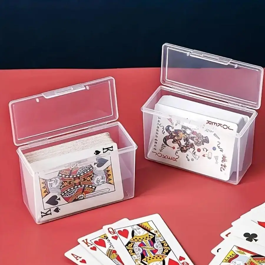 Card Storage Box, 2 Counts Clear Card Game Card Display Box, Poker Storage Box for Home Office, Card Hobby Box, Game Card Organizer, Cards Storage, Trading Card Storage, TCG Storage