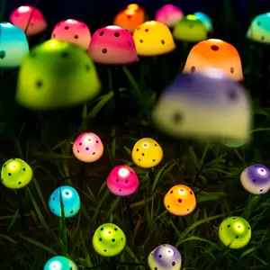 EVEDIOR 2-piece solar garden mushroom string light outdoor waterproof decorative light, mushroom string light 2-piece set. Solar mushroom string lights are suitable for courtyards, gardens, balconies, and are also ideal independent day decoration flowers.