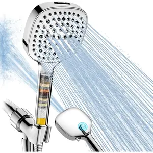 Filtered Shower Head with Handheld, High Pressure 7 Spray Showerhead with Filters, Detachable Shower Heads, Water Softener Filters for Hard Water - Remove Chlorine, Reduce Dry Itchy Skin