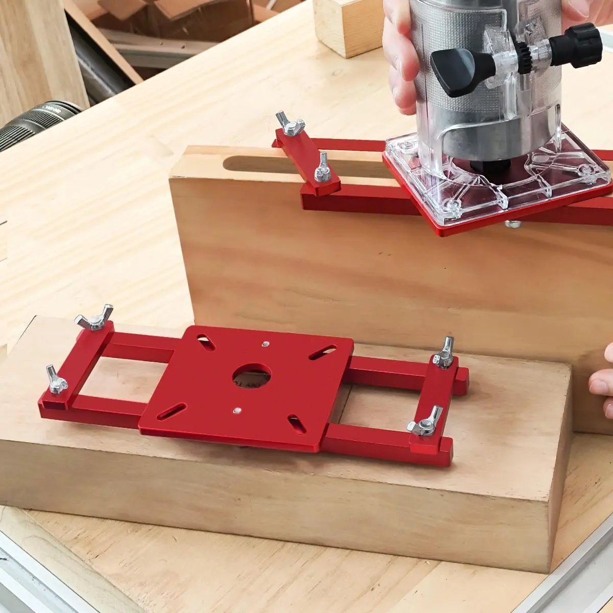 2 in 1 Invisible Fastener Slotting Bracket, Self-Centering Slotting Guide, Easy Installation for Wooden Cabinets & Furniture, Heavy Duty, Sturdy Aluminum Bracket, Adjustable Bracket