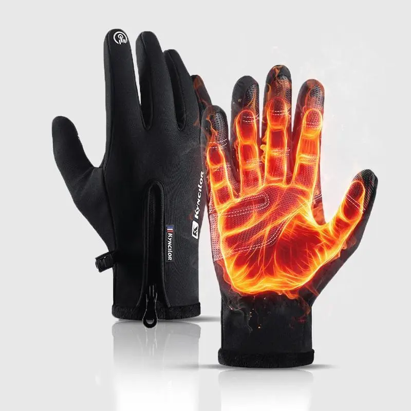 Classic Black Windproof Thermal Touchscreen Gloves for Winter, All-Purpose Warm Gloves, Universal Fit for Men Women, Daily Wear & Outdoor Use