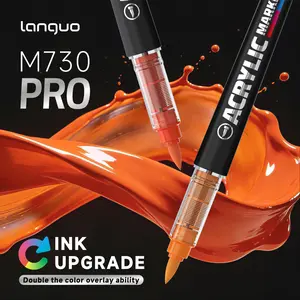 Languo Pro Acrylic Marker Pen Set, Large Capacity Ink Refills, Soft Tip Design, Ideal for Drawing & Marking, Durable Art Supplies