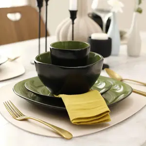 European Wedding Hotel Plates Sets Dinnerware Nordic Ceramic Dinnerware Sets Stoneware Dinner Set for Home
